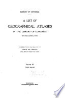 A List of Geographical Atlases in the Library of Congress: Titles 3266-4087