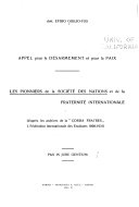 Appel pour le désarmement et pour la paix