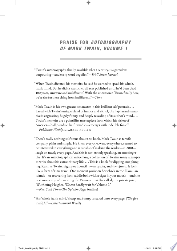 Autobiography of Mark Twain