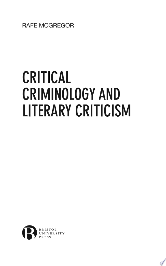 Critical Criminology and Literary Criticism