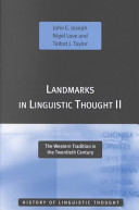 Landmarks in Linguistic Thought II