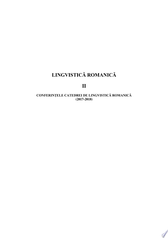 LINGVISTICĂ ROMANICĂ II