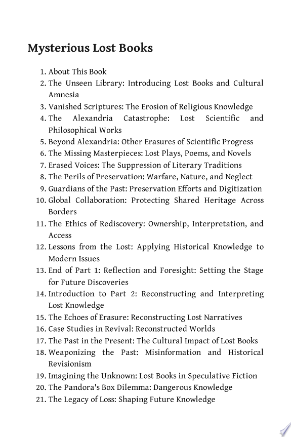 Mysterious Lost Books