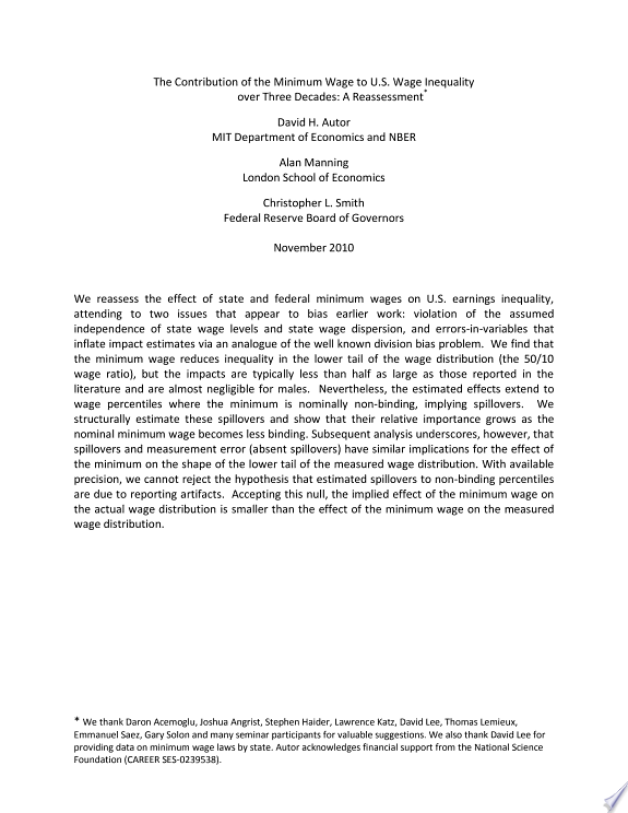 The Contribution of the Minimum Wage to U.S. Wage Inequality Over Three Decades