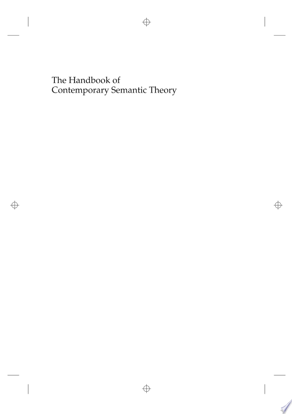 The Handbook of Contemporary Semantic Theory