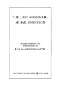 The Last Romantic: Mihail Eminescu