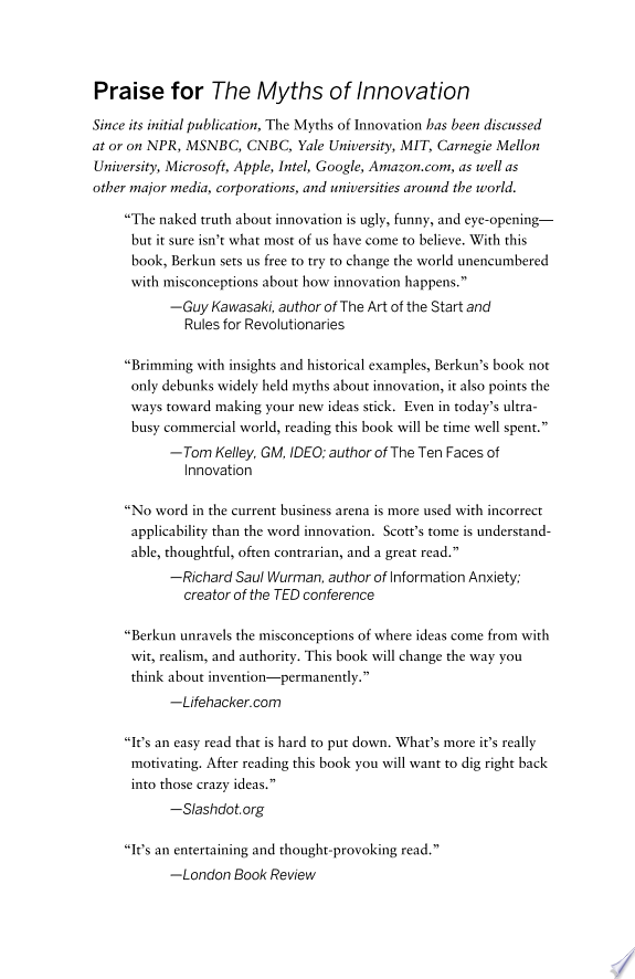 The Myths of Innovation