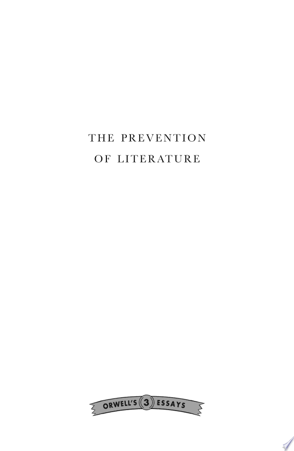 The Prevention of Literature