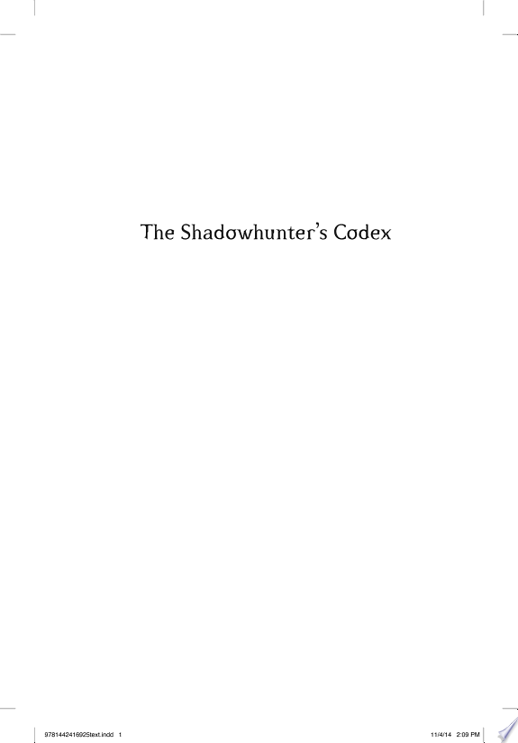 The Shadowhunter's Codex